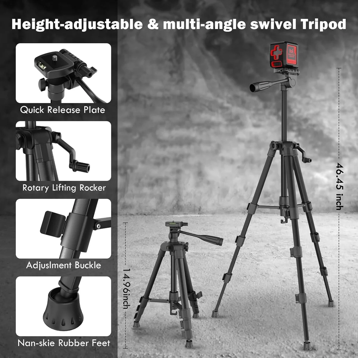 Motovera Self Leveling Laser Level LL-T2 100ft Green Cross Line with Tripod - New image 4