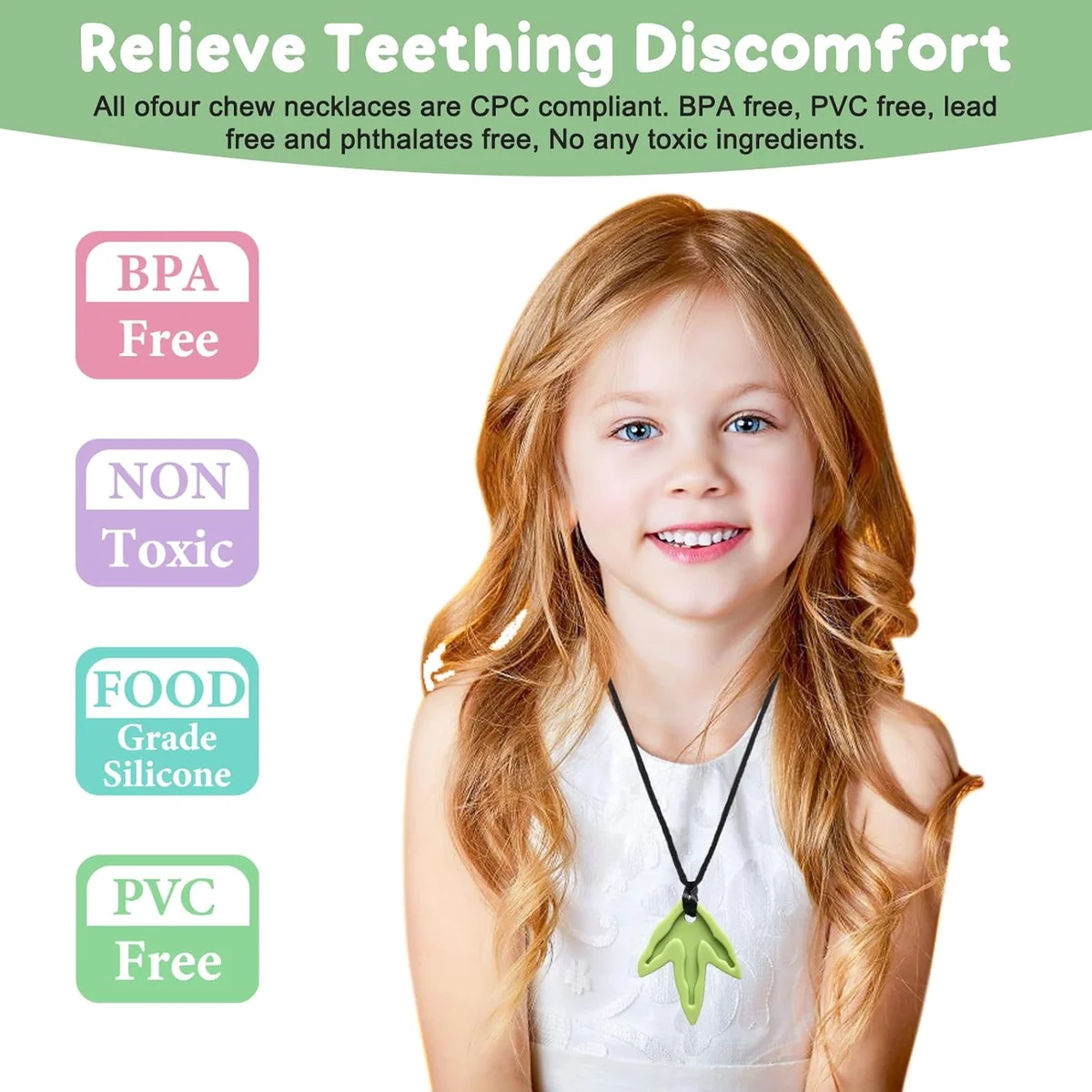 MISSLILI Sensory Chew Necklaces for Aggressive Chewers - Silicone Chewelry for Autism, ADHD - Dinosaur - New image 3
