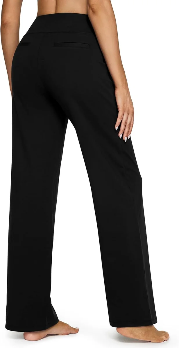 G4Free EverGoing Yoga Pants Wide Leg High Waist Casual Sweatpants GF23J183AC Black New image 6