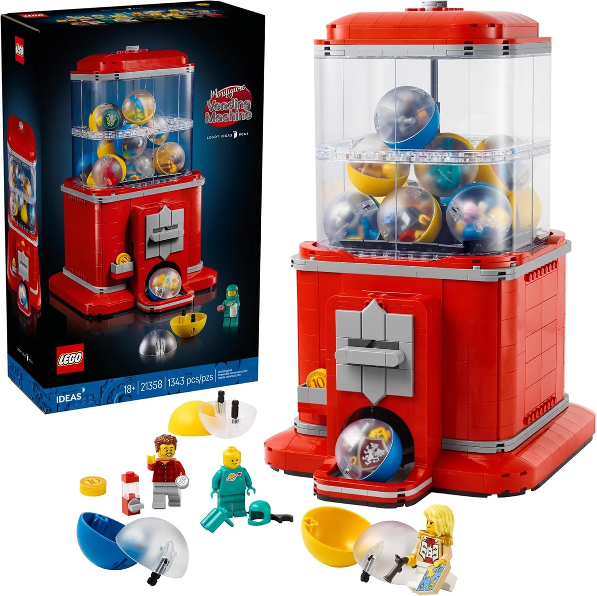 LEGO Minifigure Vending Machine Building Set 21358 Capsule Dispensing Toy Multicolor New