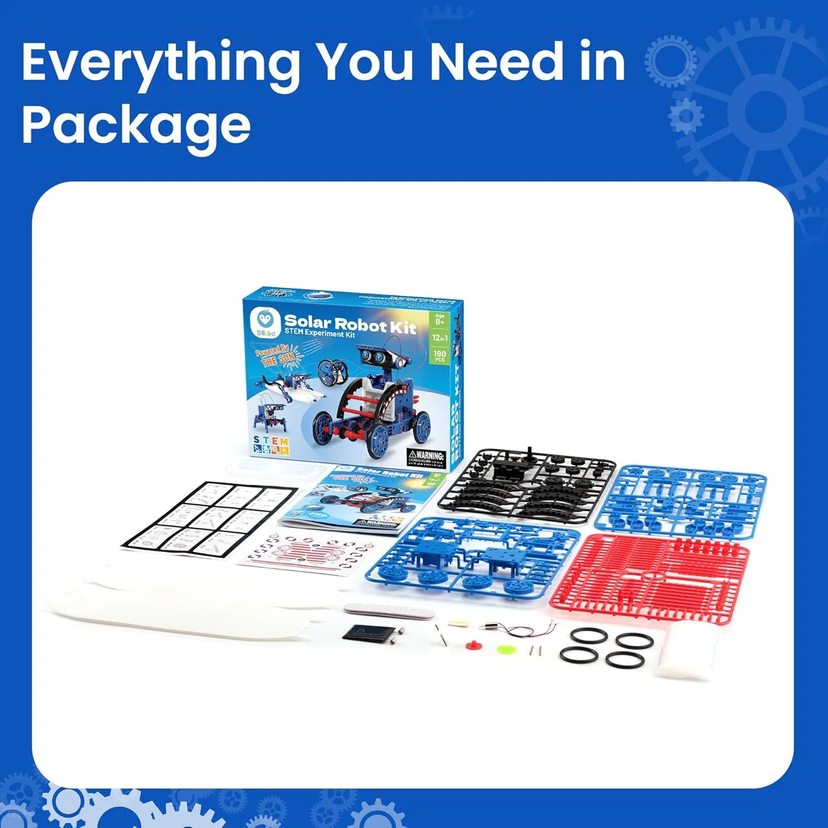 Sillbird Solar Robot Building Kit 12-in-1 CA-R220 STEM Educational Blue-red New image 8