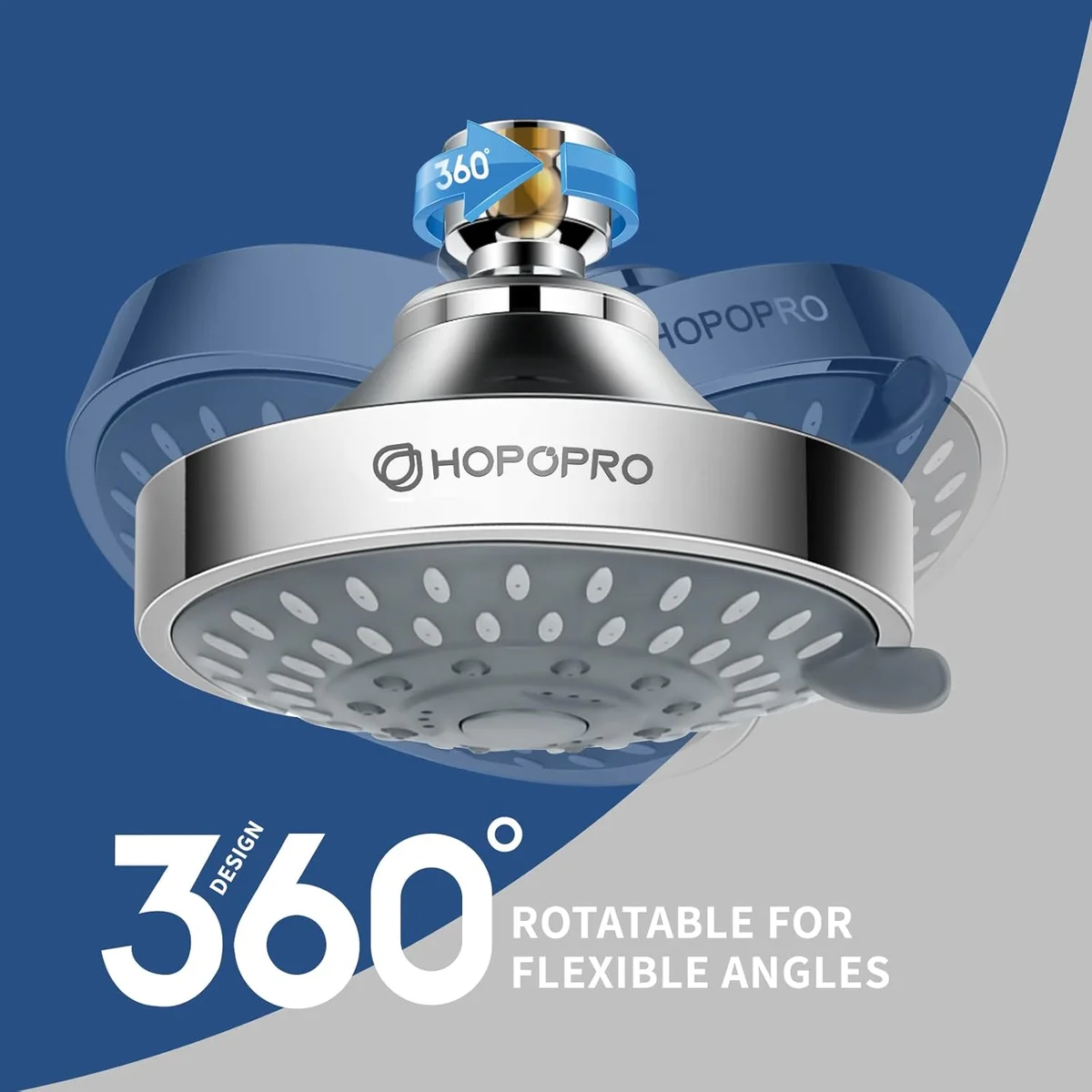 HOPOPRO High Pressure Shower Head 21651 5 Modes 1.8 GPM Chrome New image 4