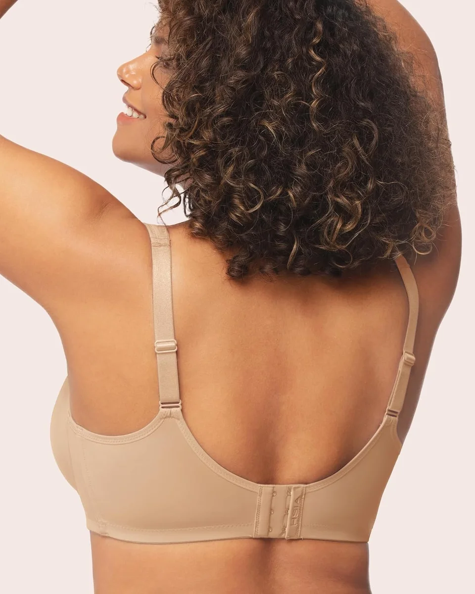 HSIA Minimizer Bra Plus Size T-Shirt Underwire Full Coverage Ivory Beige New image 3