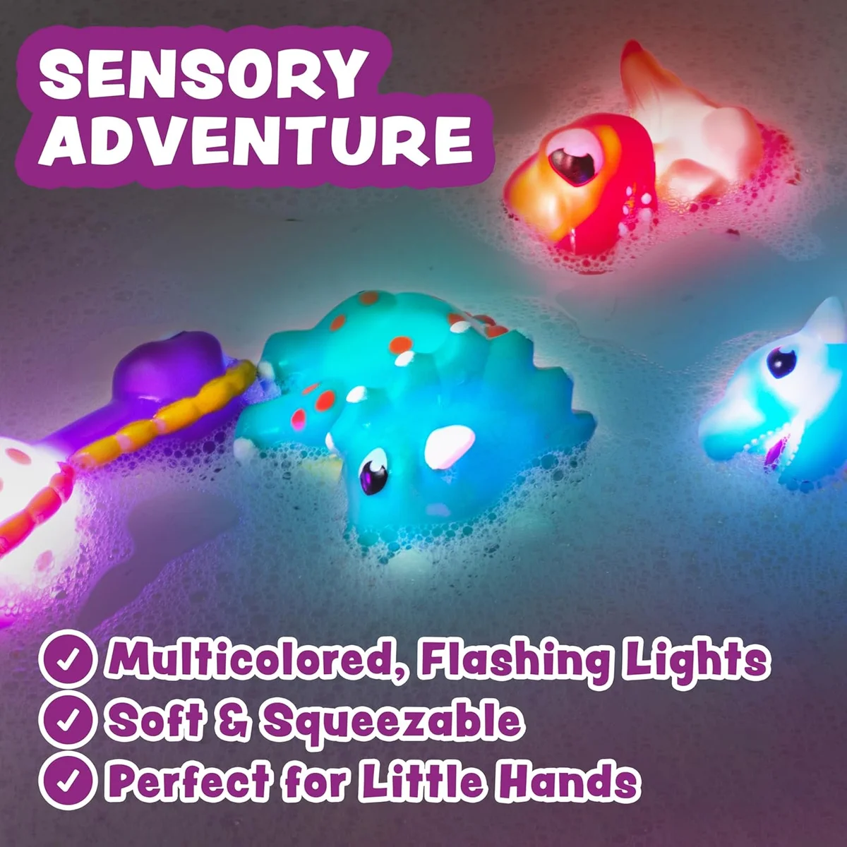 Tub Works Dinos Light Up Bath Toys 6 Pack Water-Activated New image 5
