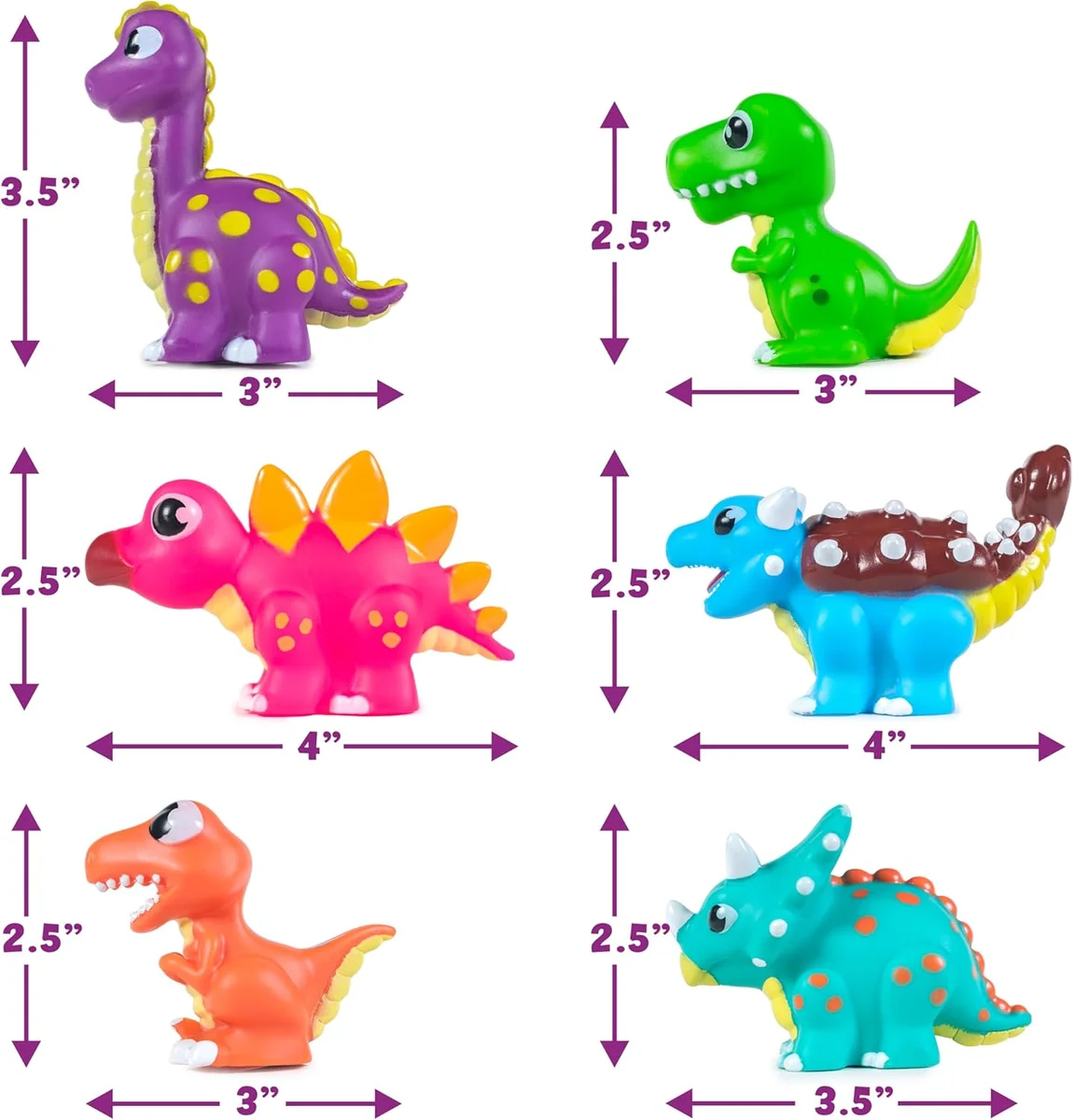 Tub Works Dinos Light Up Bath Toys 6 Pack Water-Activated New image 9