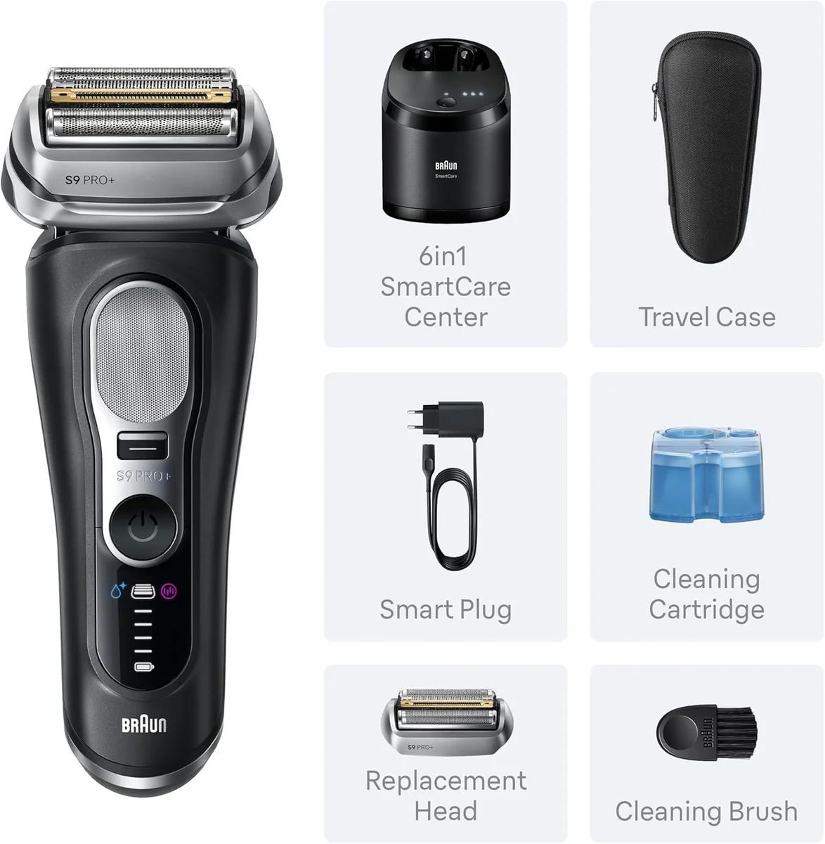 Braun Series 9 PRO+ Electric Shaver 9660CCPS Pro SensoAdapt Wet & Dry Black New image 8