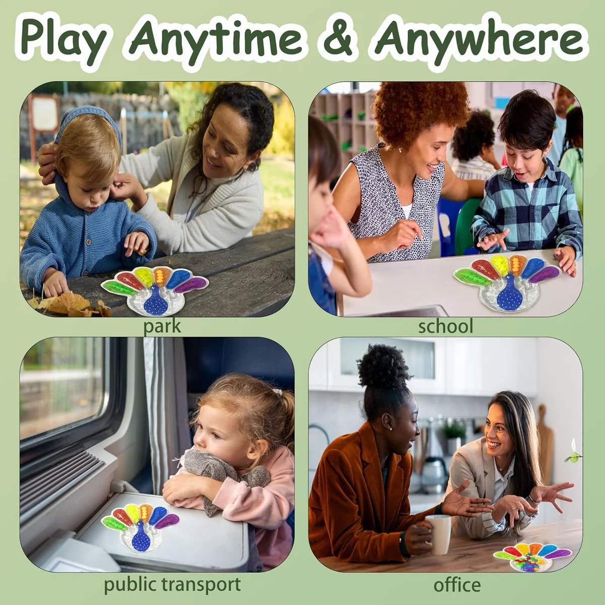 GYsomer Color Sorting Sensory Toys Fine Motor Skills Toys Mini Plastic Peacock New image 3