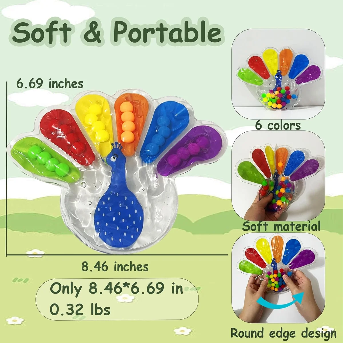 GYsomer Color Sorting Sensory Toys Fine Motor Skills Toys Mini Plastic Peacock New image 5