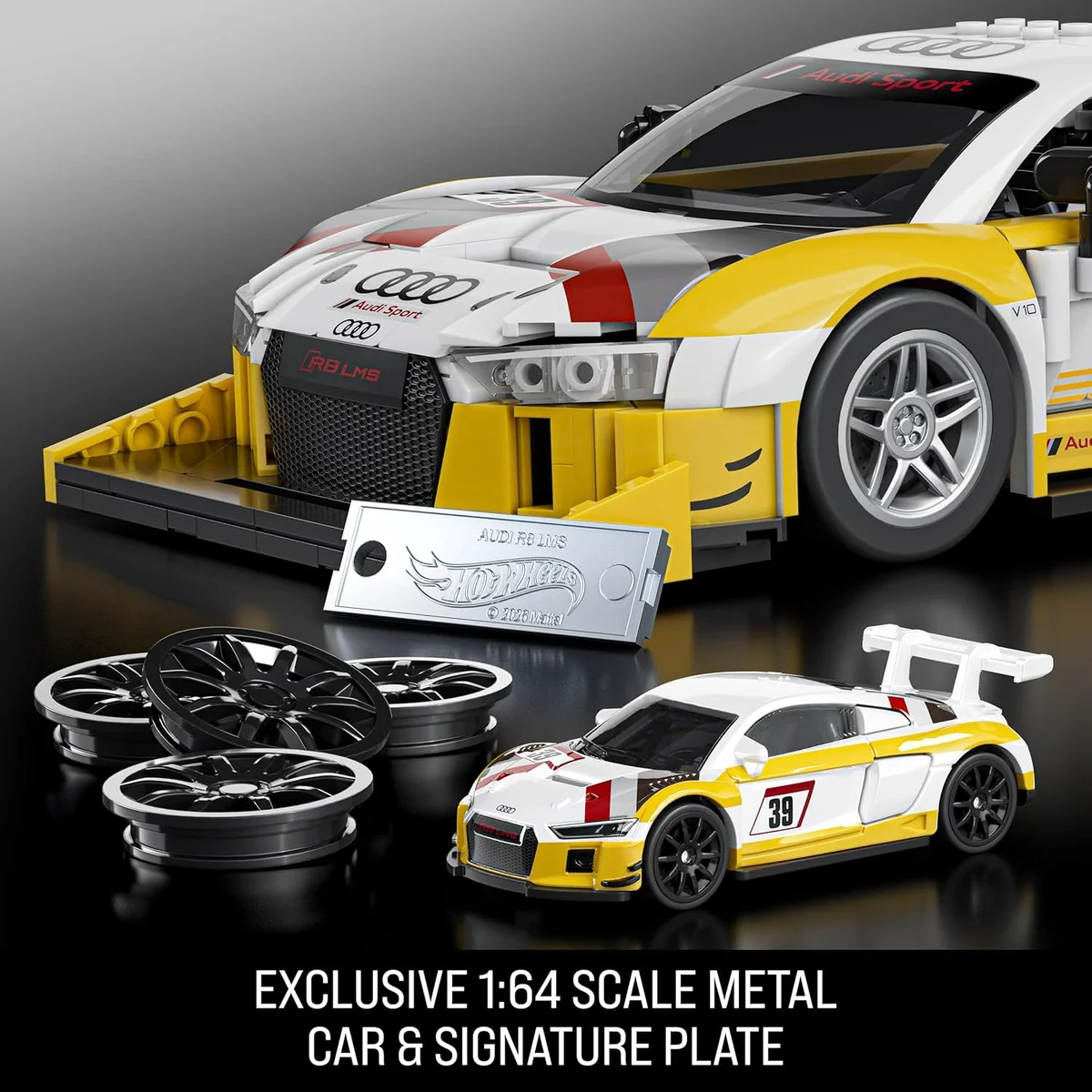 Mattel Brick Shop Hot Wheels Elite Series Building Set ’15 Audi R8 LMS 820 Pieces Multicolor New image 5