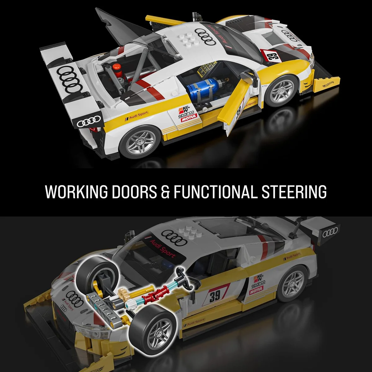 Mattel Brick Shop Hot Wheels Elite Series Building Set ’15 Audi R8 LMS 820 Pieces Multicolor New image 6