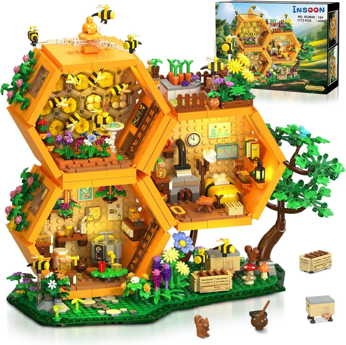 INSOON Bee Farm House Building Set SC8825 1704PCS with Lights Neutral New