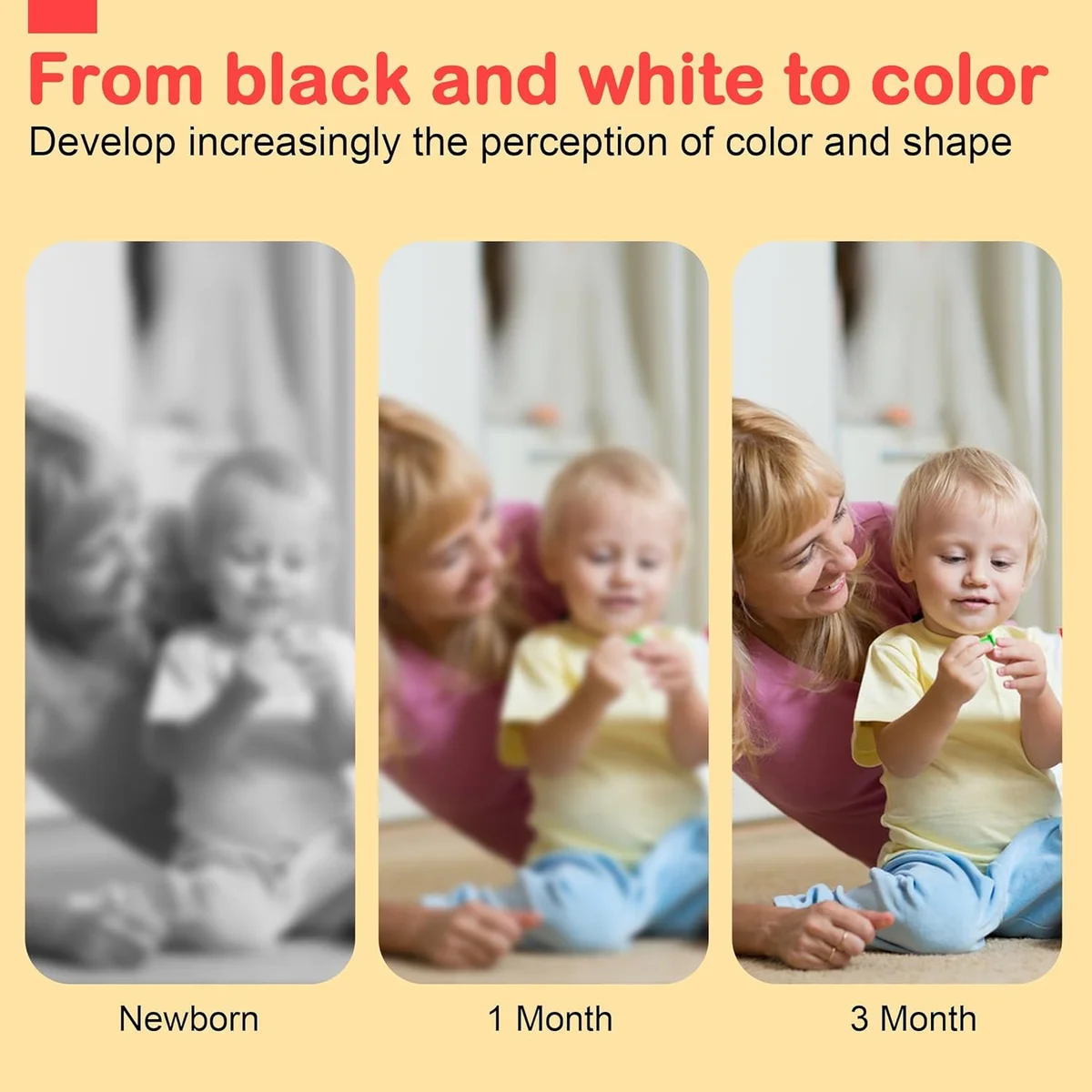 URMYWO Black and White Baby Toy Soft Baby Book HBBS Visual Stimulation 0-12 Months - New image 3
