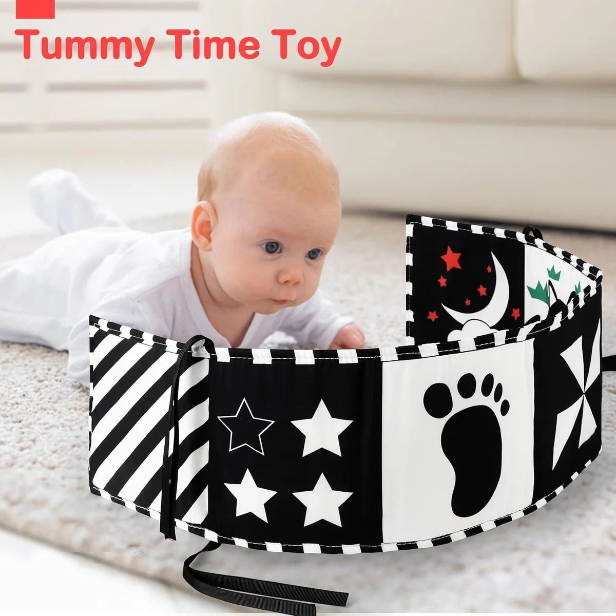 URMYWO Black and White Baby Toy Soft Baby Book HBBS Visual Stimulation 0-12 Months - New image 7