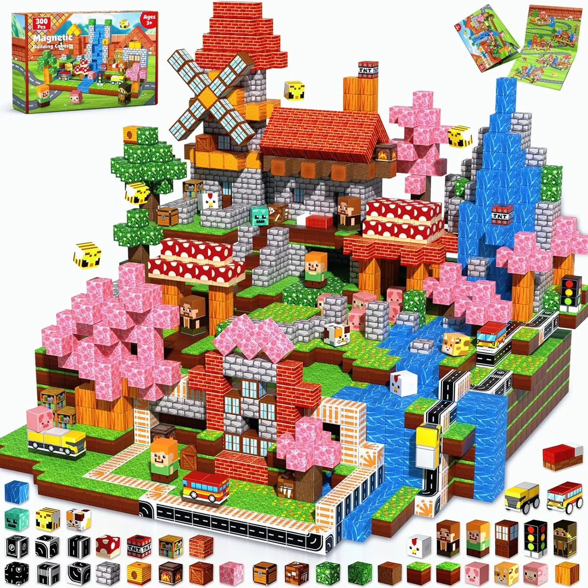 Magneverse 300 PCS Magnetic Building Blocks T061 STEM Toy Plastic Forest Jumbo New