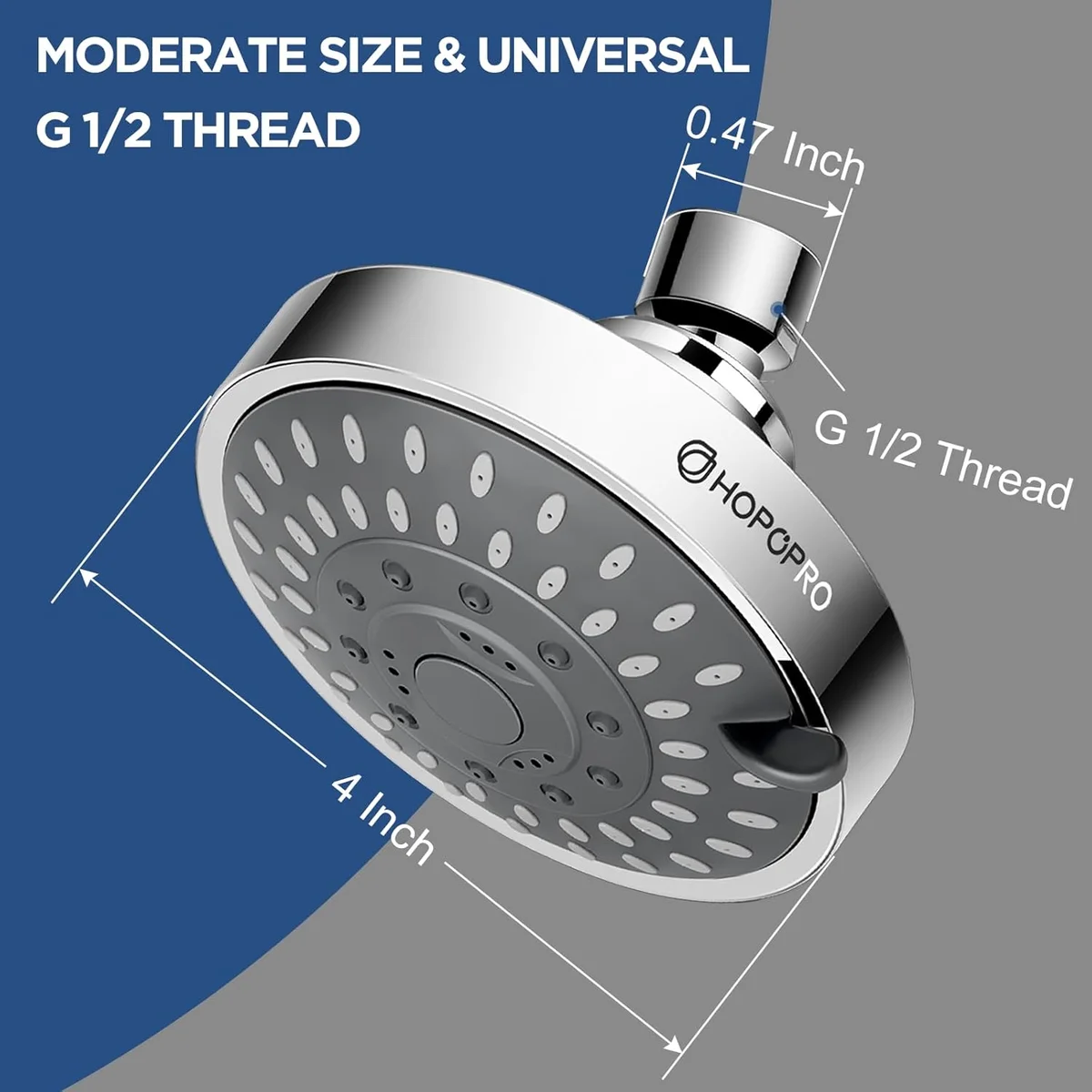 HOPOPRO High Pressure Shower Head 21651 5 Modes 1.8 GPM Chrome New image 3