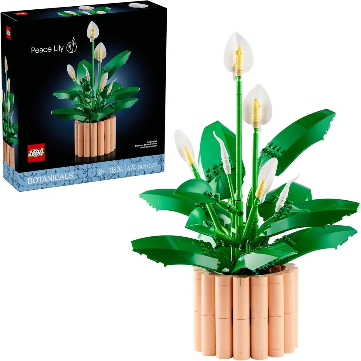 LEGO Botanicals Peace Lily Flower Building Set 11504 - 474 Pieces - Multicolor - New