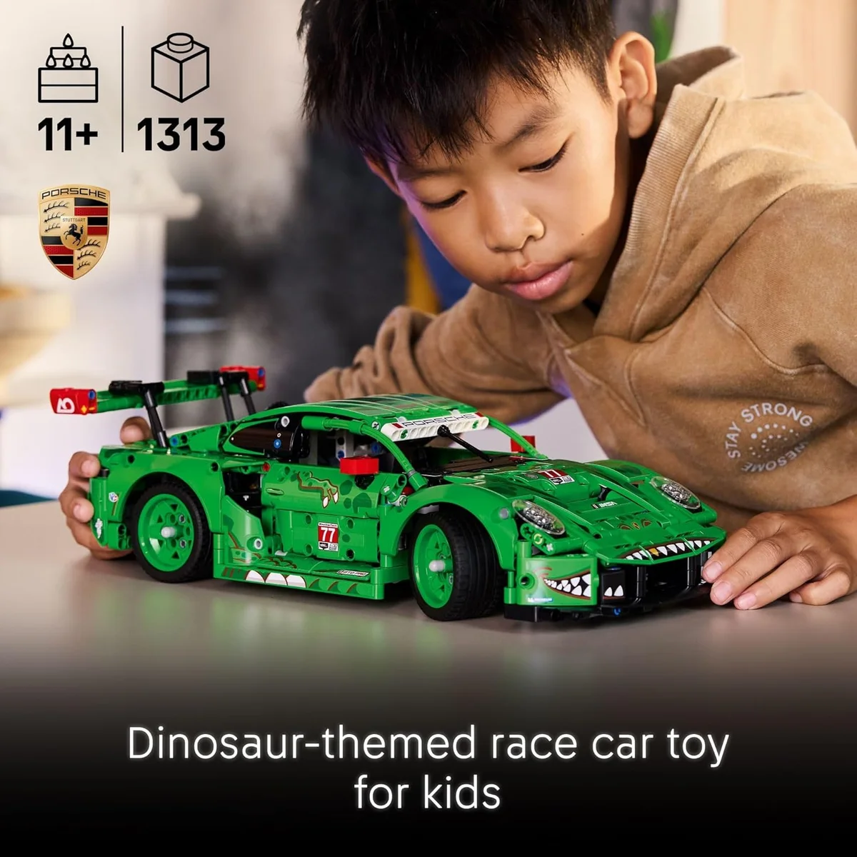LEGO Porsche 911 GT3 R Rexy AO Racing Car Building Toy 42224 - Realistic Steering, 6-Cylinder Engine - Multicolor - New image 2