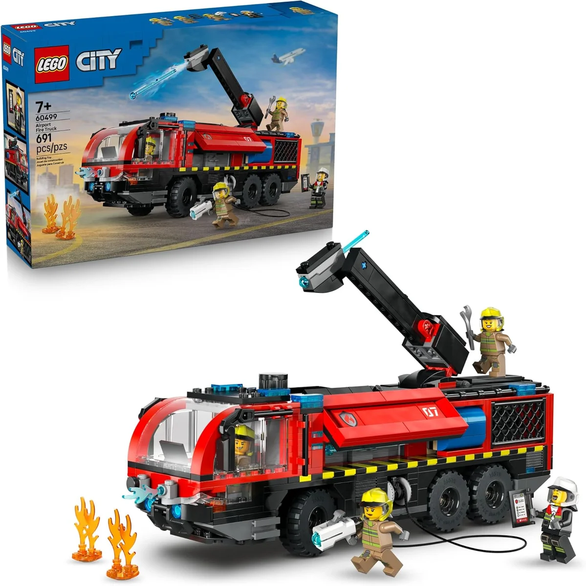 LEGO City Airport Fire Truck Building Toy 60499 691 Pieces Multicolor New