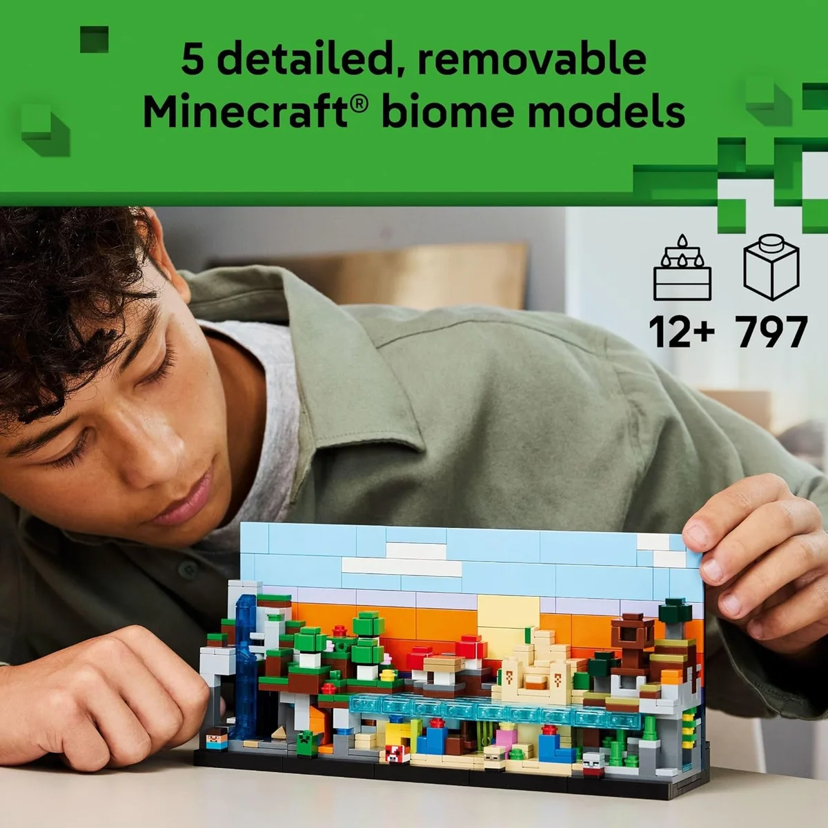 LEGO Minecraft Mini Biomes Building Toy 21589 - 797 Pieces - Multicolor - New image 2