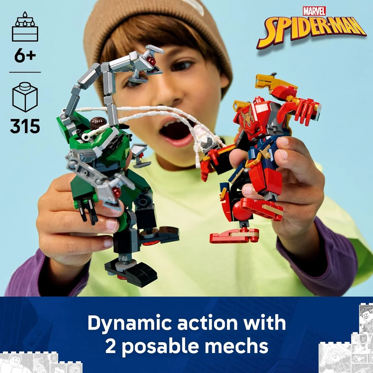 LEGO Marvel Mech Battle: Spider-Man vs. Doc Ock Building Toy 76338 - 315 Pieces - Multicolor - New image 2