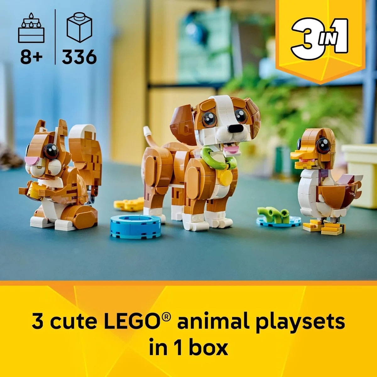 LEGO Creator Cute Animals Playful Puppy Dog Building Toy Model 31382 - 336 Pieces - Multicolor - New image 2