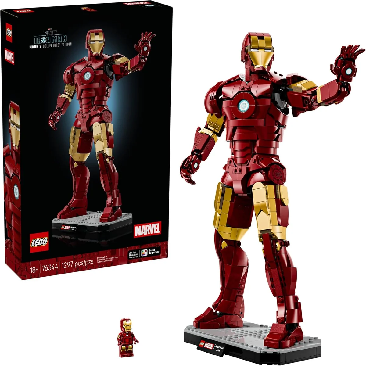 LEGO Marvel Iron Man Mark 3 Collectors’ Edition Building Set 76344 Poseable Super Hero Plastic Multicolor New