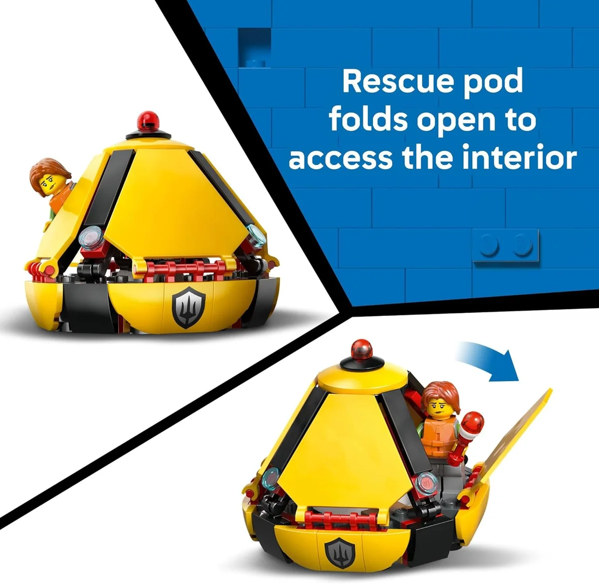 LEGO City Coast Guard Helicopter Building Toy 60503 - Includes 4 Minifigures, Shark, & Rescue Pod Multicolor New image 5