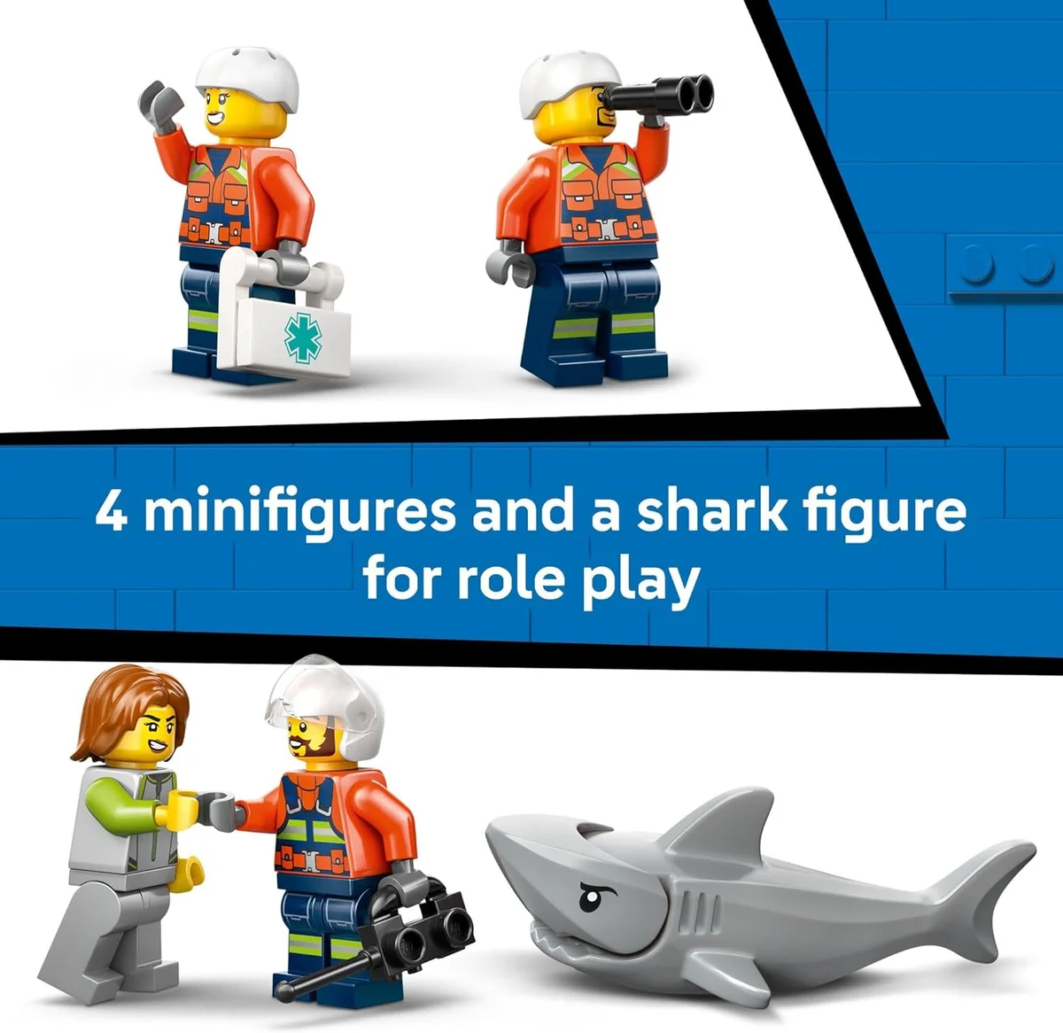 LEGO City Coast Guard Helicopter Building Toy 60503 - Includes 4 Minifigures, Shark, & Rescue Pod Multicolor New image 6
