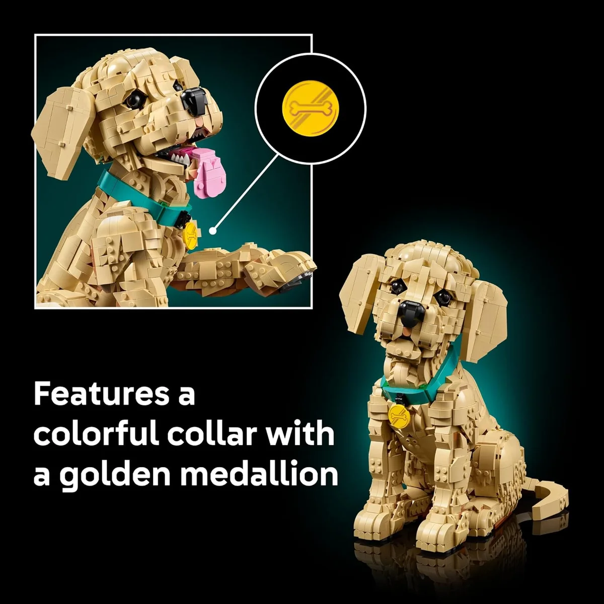 LEGO Icons Golden Retriever Puppy Building Set 11384 Posable Figure Multicolor New image 6
