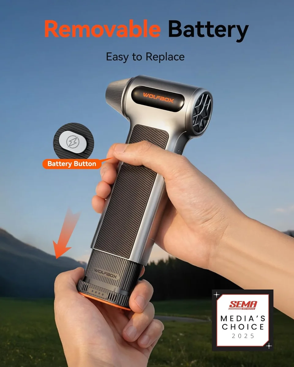 WOLFBOX MF200 Compressed Air Duster Cordless 3-Speed Adjustable Mini Blower - New image 2
