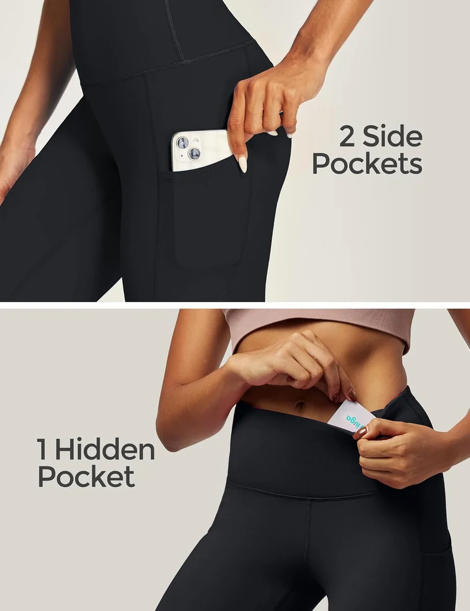 IUGA High Waist Yoga Pants Leggings Large 4 Way Stretch Black New image 4