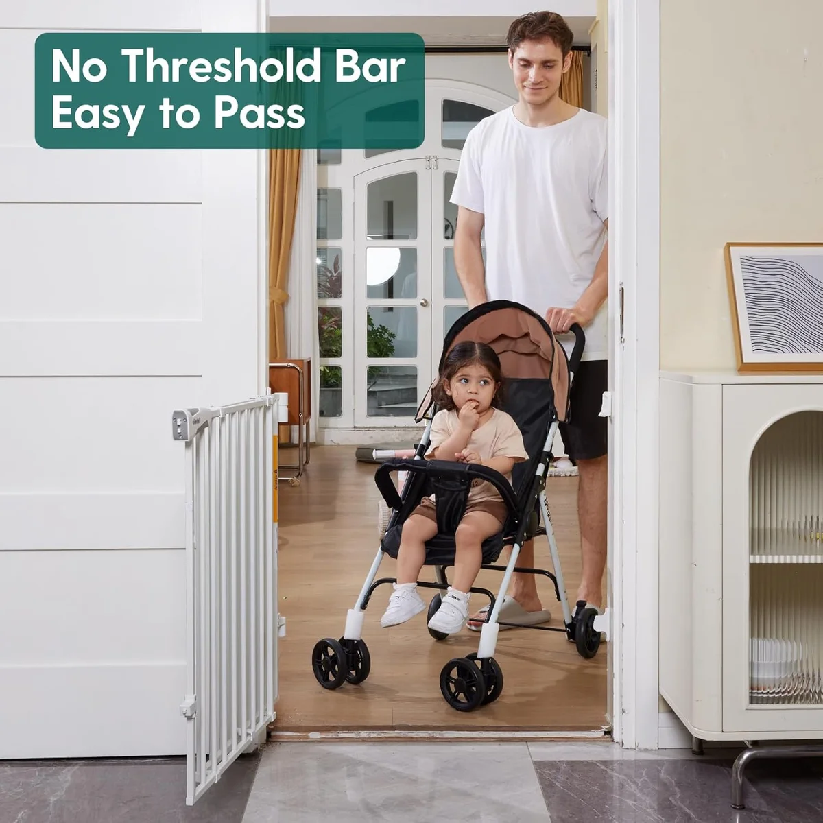 Babelio Baby Gate for Stairs 26-43" W 28" H No Bottom Bar - New image 2