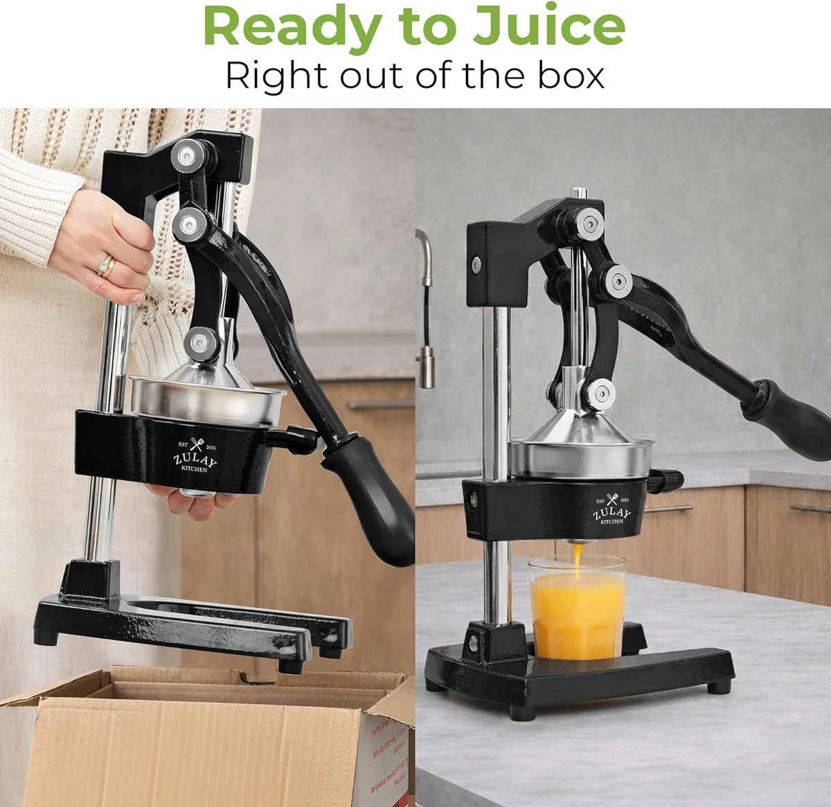 Zulay Kitchen Cast Iron Juicer Manual Citrus Press Heavy-Duty Stainless Steel Black New image 3