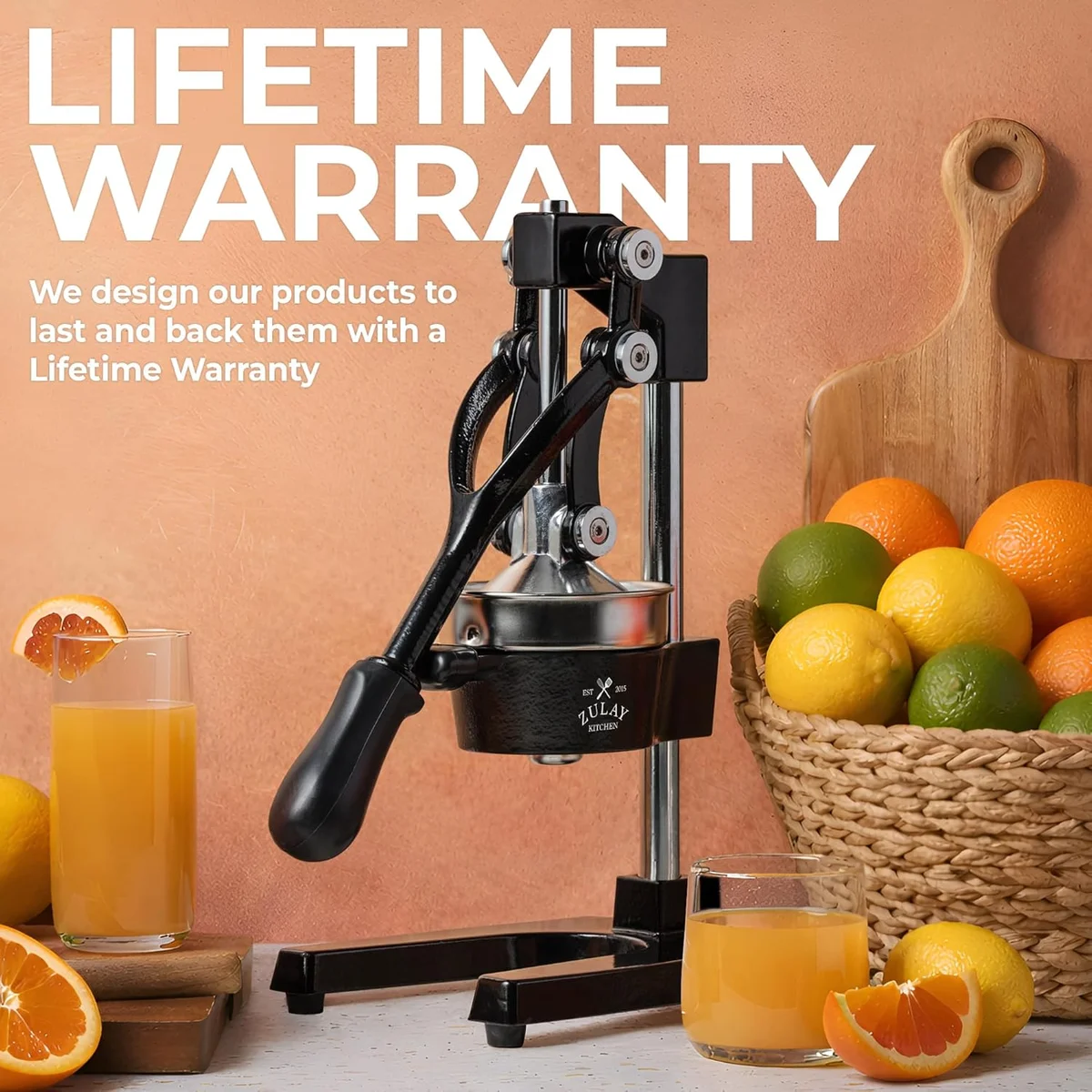 Zulay Kitchen Cast Iron Juicer Manual Citrus Press Heavy-Duty Stainless Steel Black New image 6