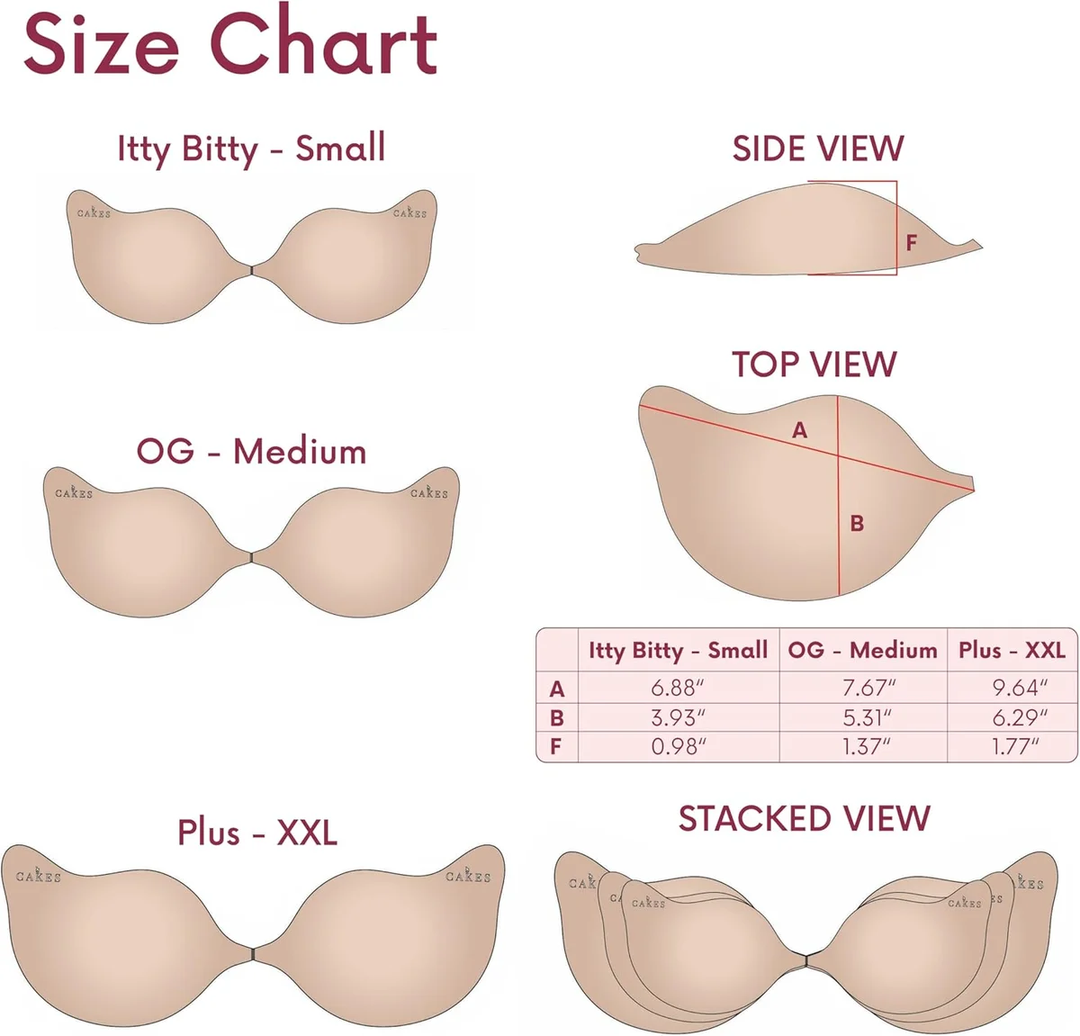 CAKES Body Adhesive Strapless Bra Sculpting Solution Silicone Honey New image 10