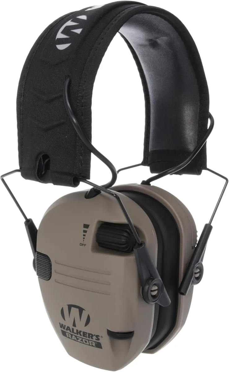 Walker's Razor Slim Electronic Muff Noise Reduction Brown New image 2