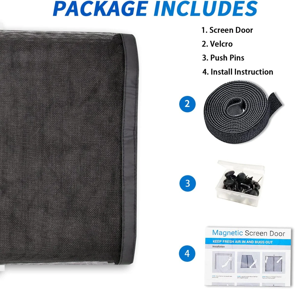 FEGO Garage Door Screen 16x7FT, Magnetic Screen Door with Retractable Fiberglass Mesh and Heavy Duty Weighted Bottom, Easy Assembly&Pass, Hands Free w/ 40 Magnets for 2 Car Garage/Patio/Small Shop image 9