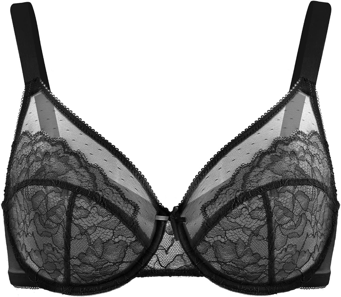 HSIA Minimizer Bras Enchante Full Coverage Underwire Bra 40C Floral Lace Black New image 8