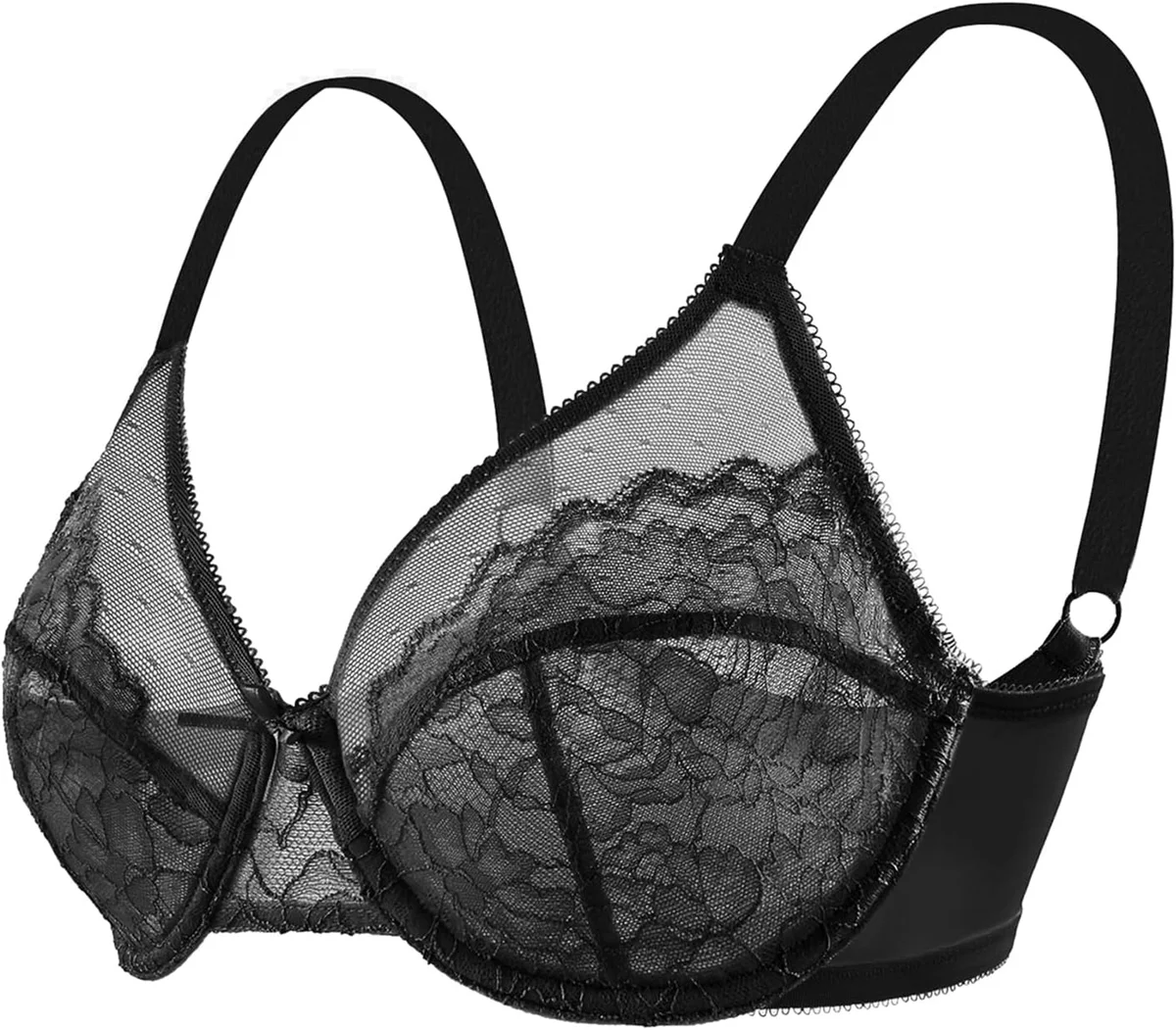 HSIA Minimizer Bras Enchante Full Coverage Underwire Bra 40C Floral Lace Black New image 9
