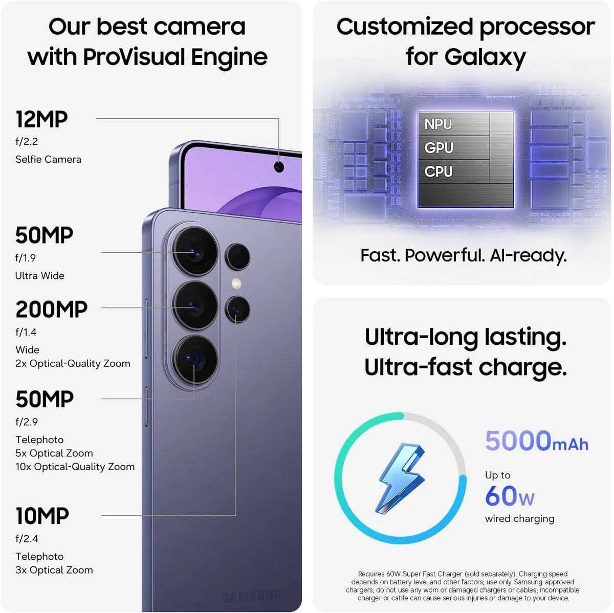 Samsung Galaxy S26 Ultra Unlocked Smartphone 256GB AI Camera Cobalt Violet New image 18
