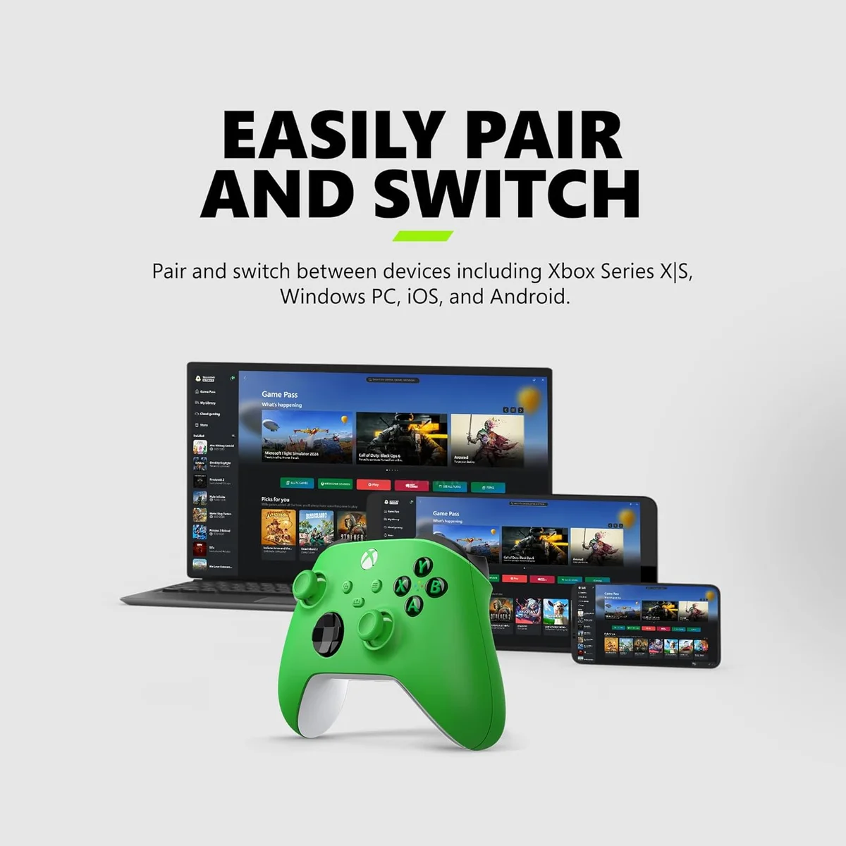 Xbox Wireless Gaming Controller Velocity Green Wireless Bluetooth USB-C - New image 6